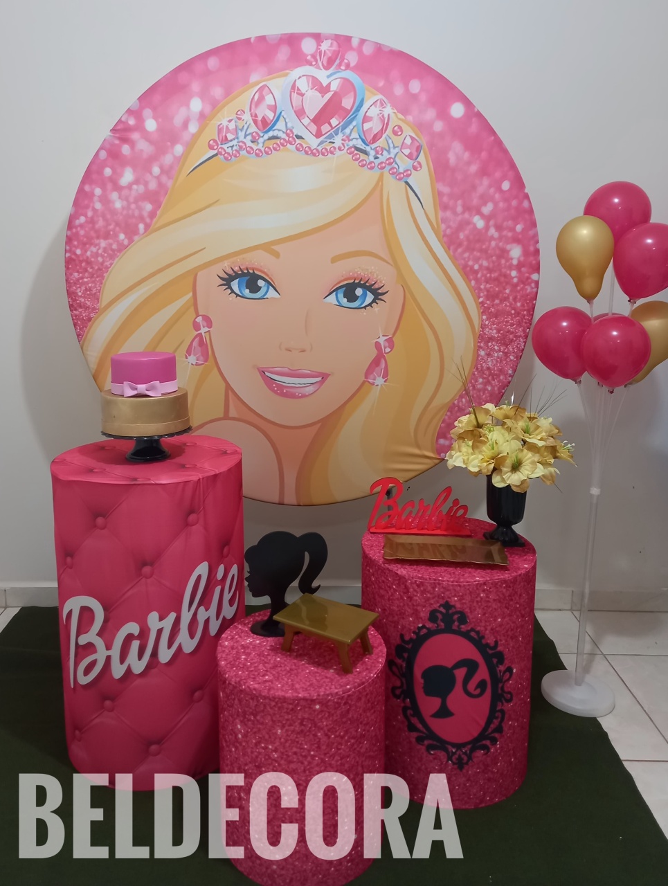Kit Barbie Com Suporte de Balões - Bel Decora Pegue e Monte