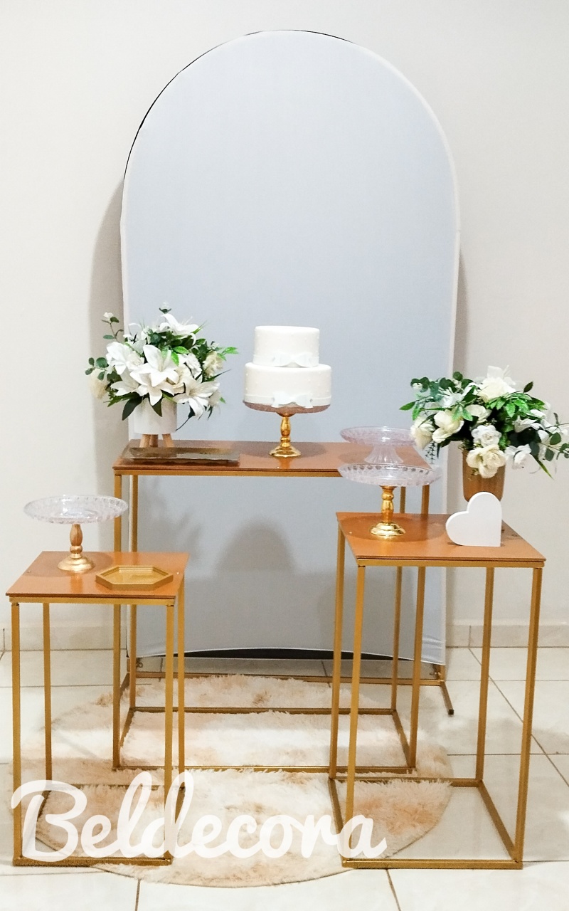 Kit Casamento/Chá de Cozinha Com Painel Romano - Bel Decora Pegue e Monte