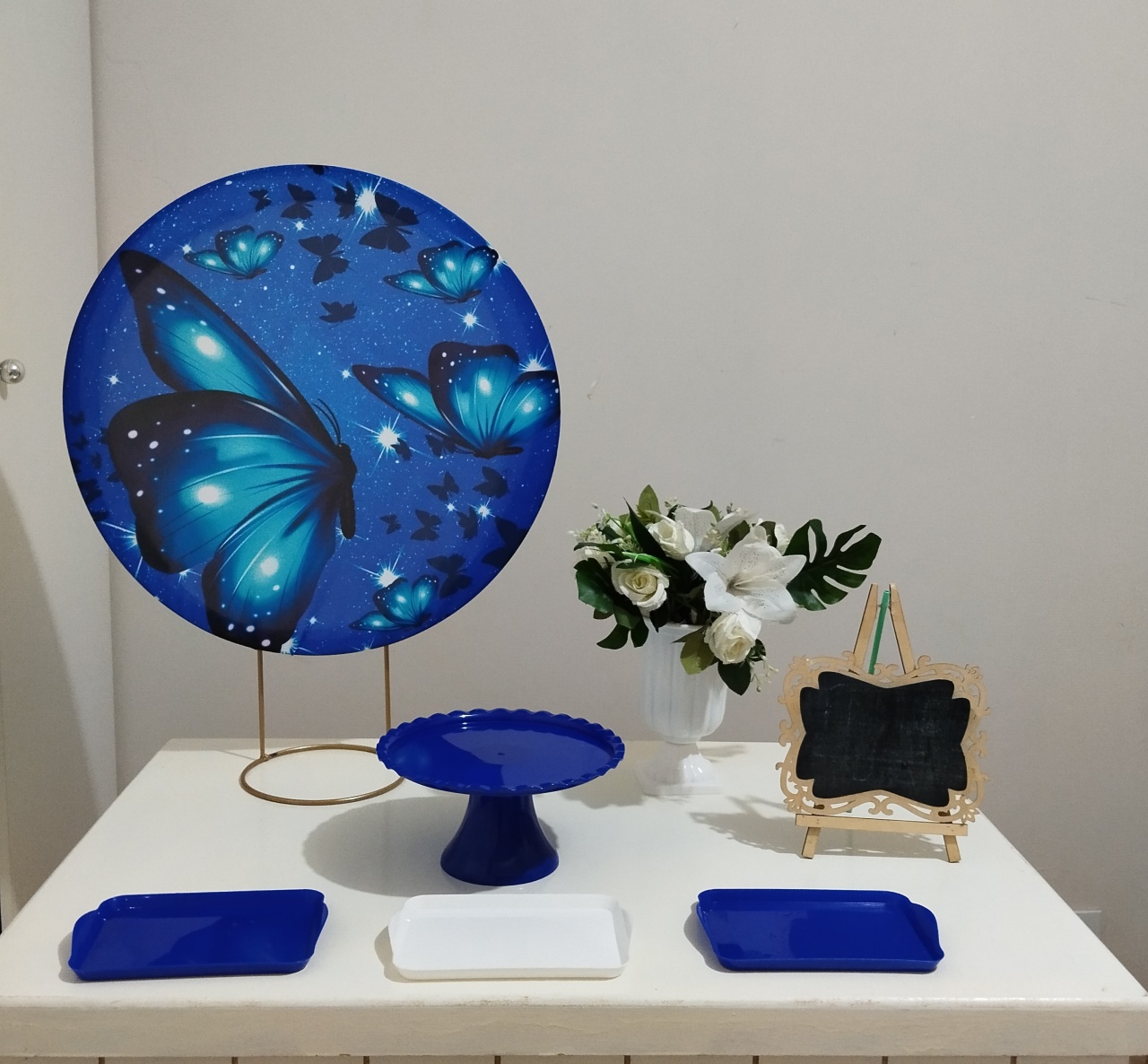 Mini Kit Bronze Borboleta Azul - Bel Decora Pegue e Monte