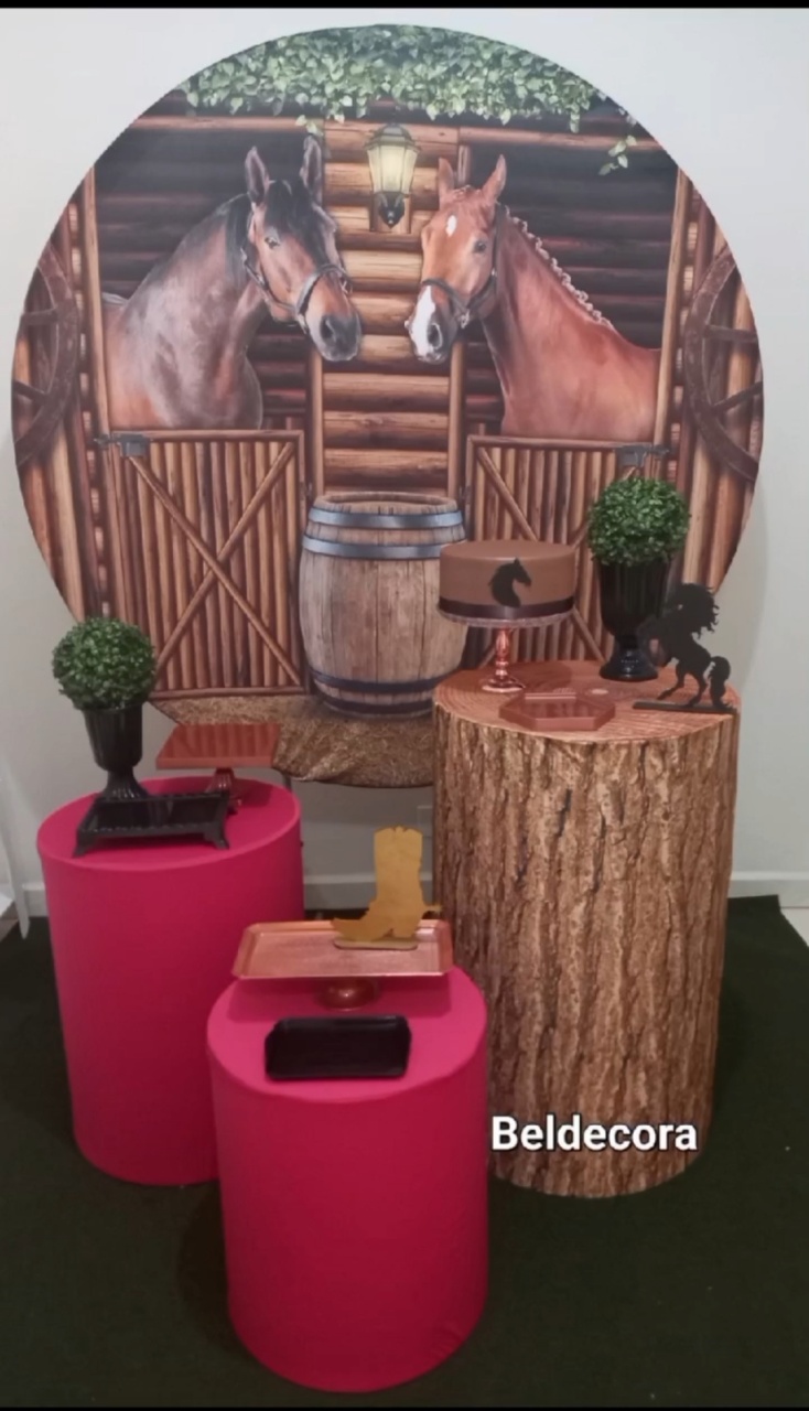 Kit Cavalo Com Rosa Bronze - Bel Decora Pegue e Monte