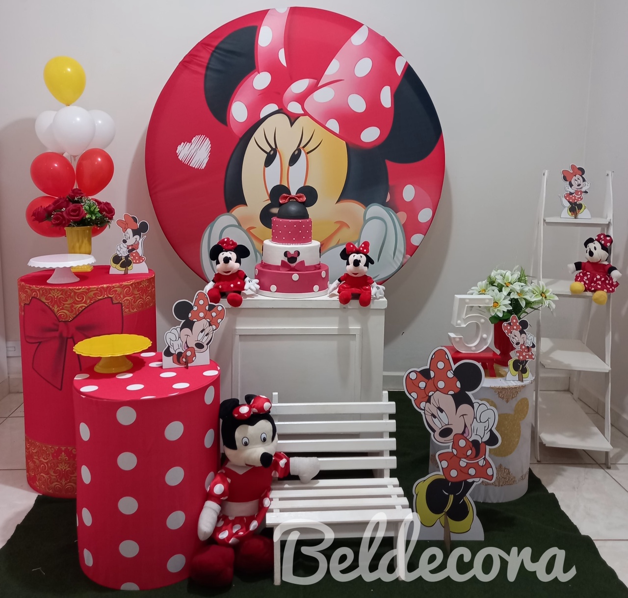 Minie Mouse Vermelha Ouro - Bel Decora Pegue e Monte