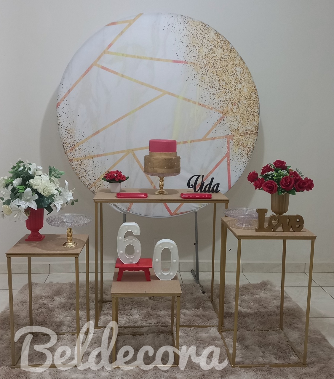 Painel Glitter Dourado - Bel Decora Pegue e Monte