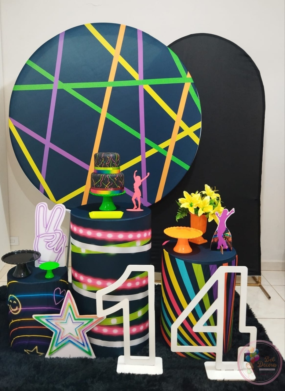 Kit Baladinha Neon Com Números - Bel Decora Pegue e Monte