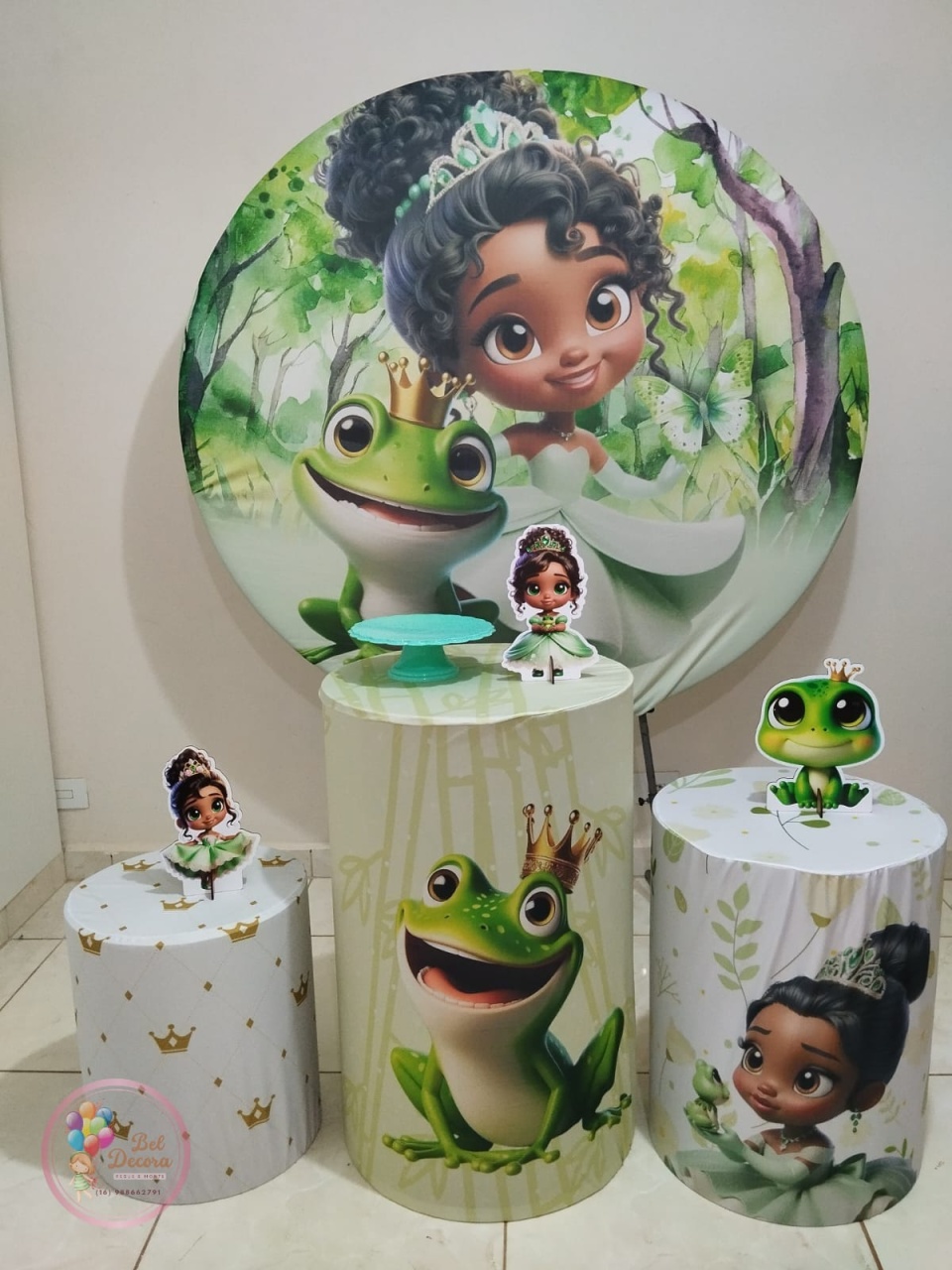 Kit Princesa Tiana Cute Básico - Bel Decora Pegue e Monte