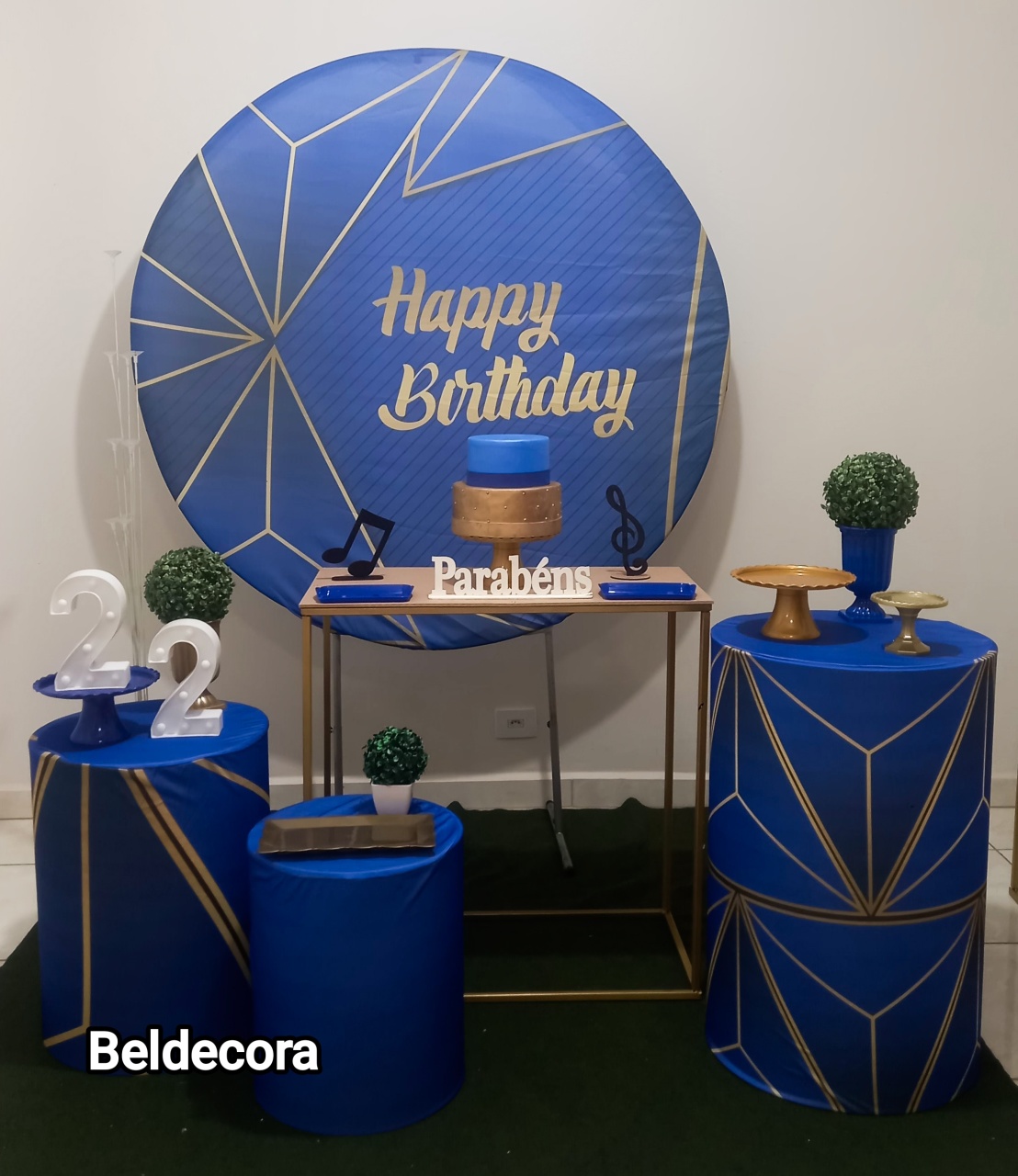 Happy Birthday Ouro - Bel Decora Pegue e Monte