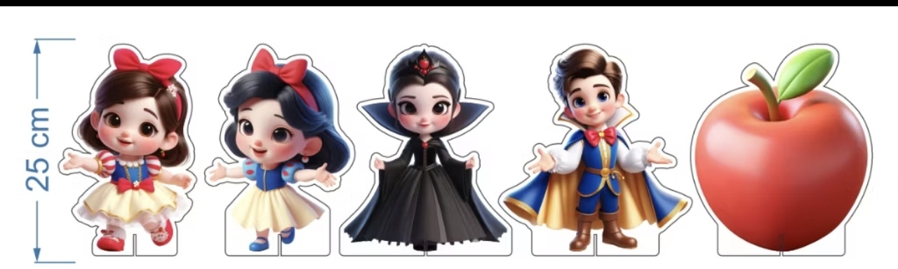 Display Branca de Neve Cute de Mesa 25 Cm - Bel Decora Pegue e Monte
