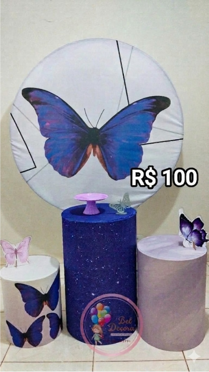 Kit Borboleta Roxa Basic - Bel Decora Pegue e Monte