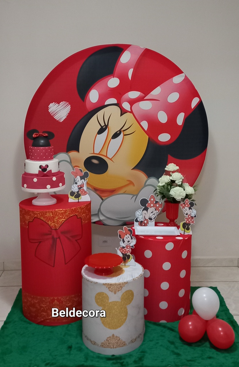 Minie Mouse Vermelha Bronze - Bel Decora Pegue e Monte