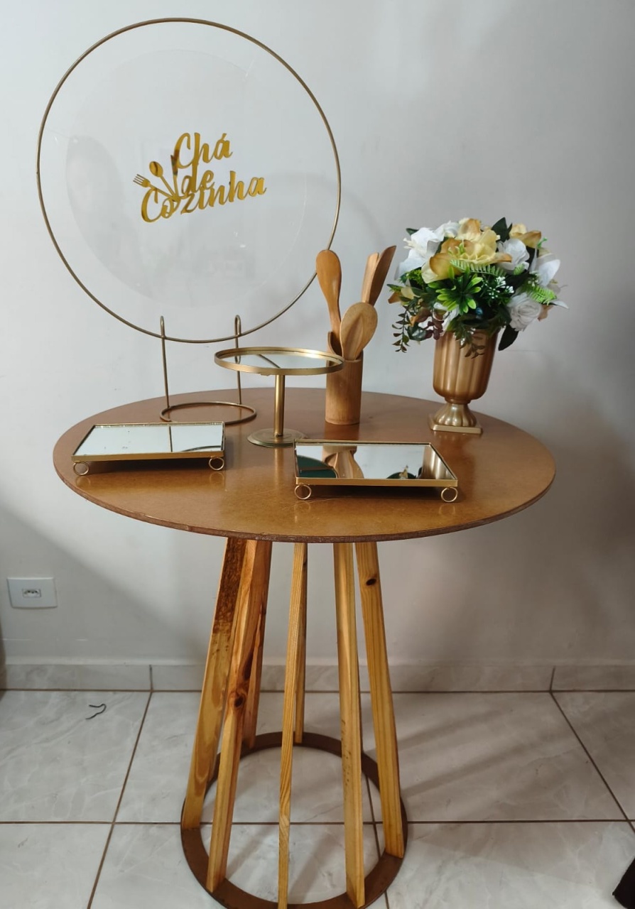 Mini Decoração de Mesa Chá de Cozinha Com Peças Espelhadas - Bel Decora Pegue e Monte