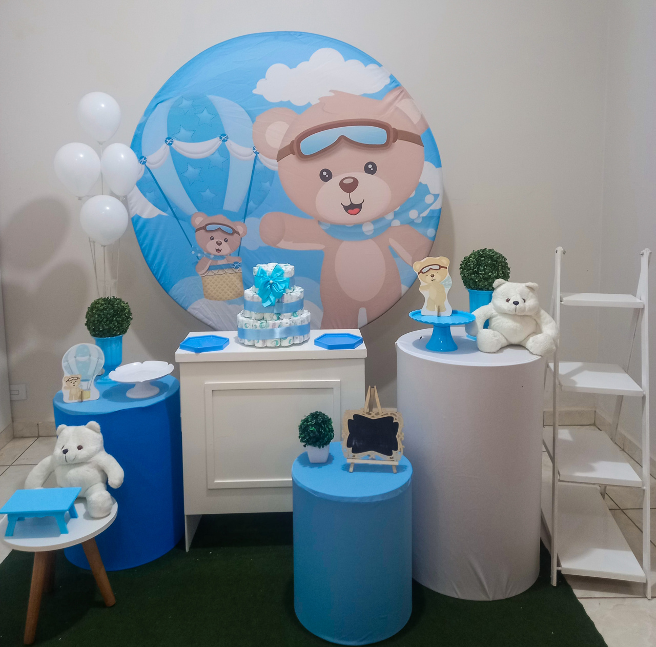 Ursinho Baloeiro Prata - Bel Decora Pegue e Monte