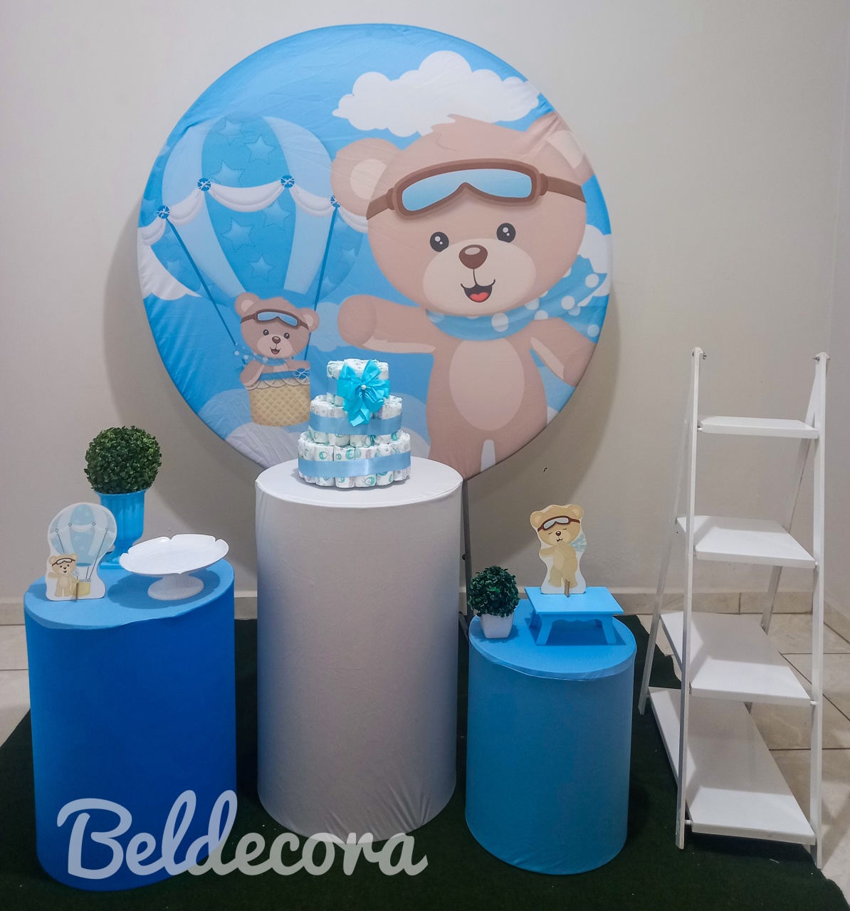 Ursinho Baloeiro Com Escada - Bel Decora Pegue e Monte