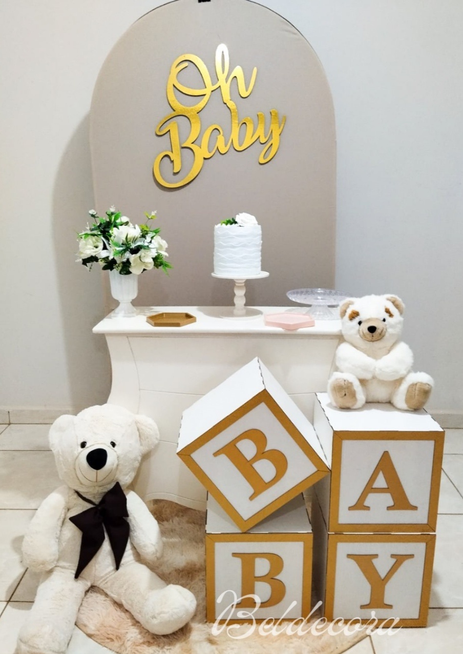 Chá de Bebê Bege - Bel Decora Pegue e Monte