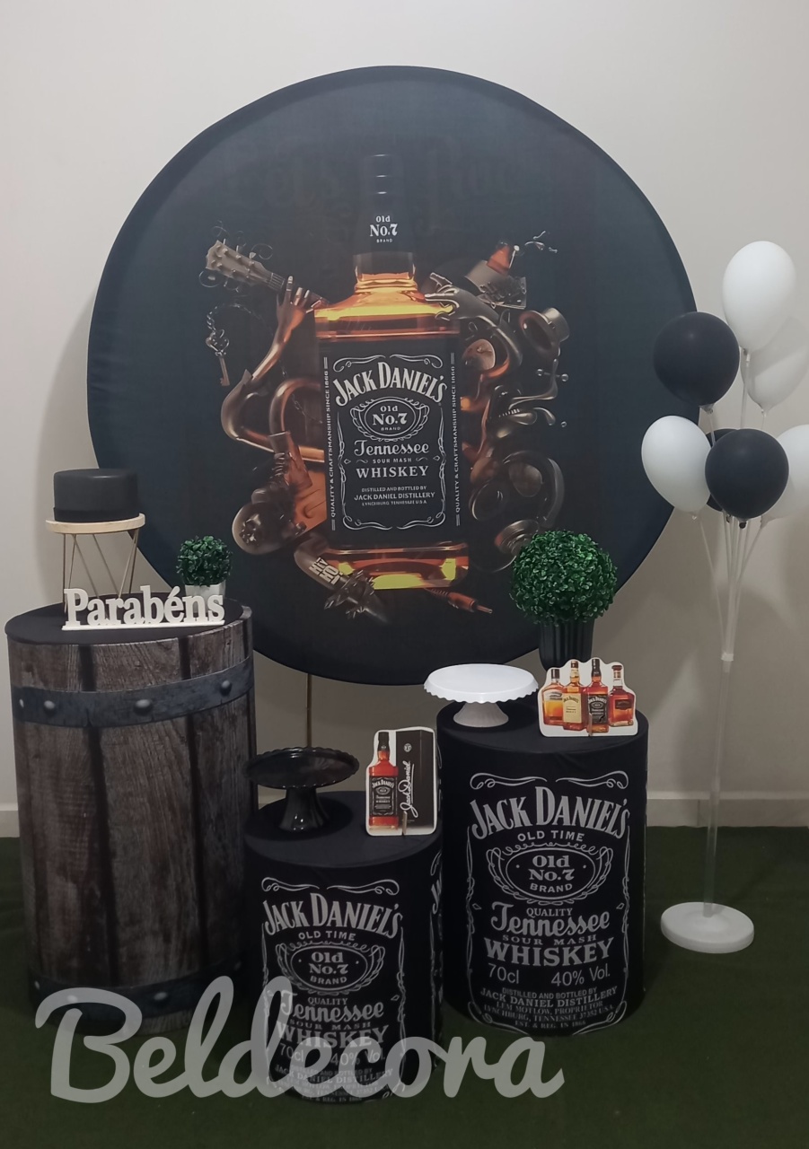 Jack Daniel's Com Suporte de Balõe - Bel Decora Pegue e Monte