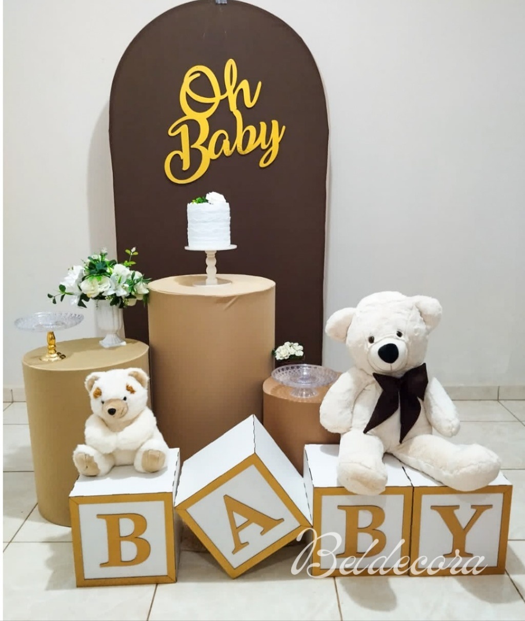 Chá de Bebe Marrom - Bel Decora Pegue e Monte