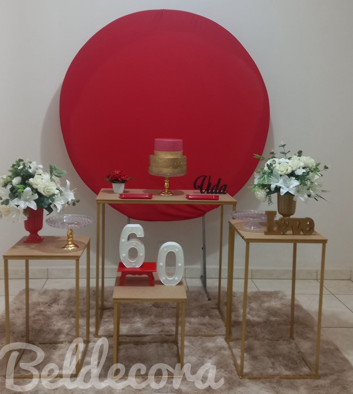 Vermelho Com Mesas - Bel Decora Pegue e Monte
