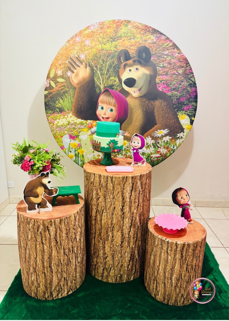 Masha E O Urso Bronze - Bel Decora Pegue e Monte