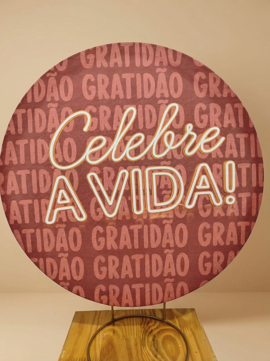 Capa Painel 50X50 Celebre A Vida - Bel Decora Pegue e Monte
