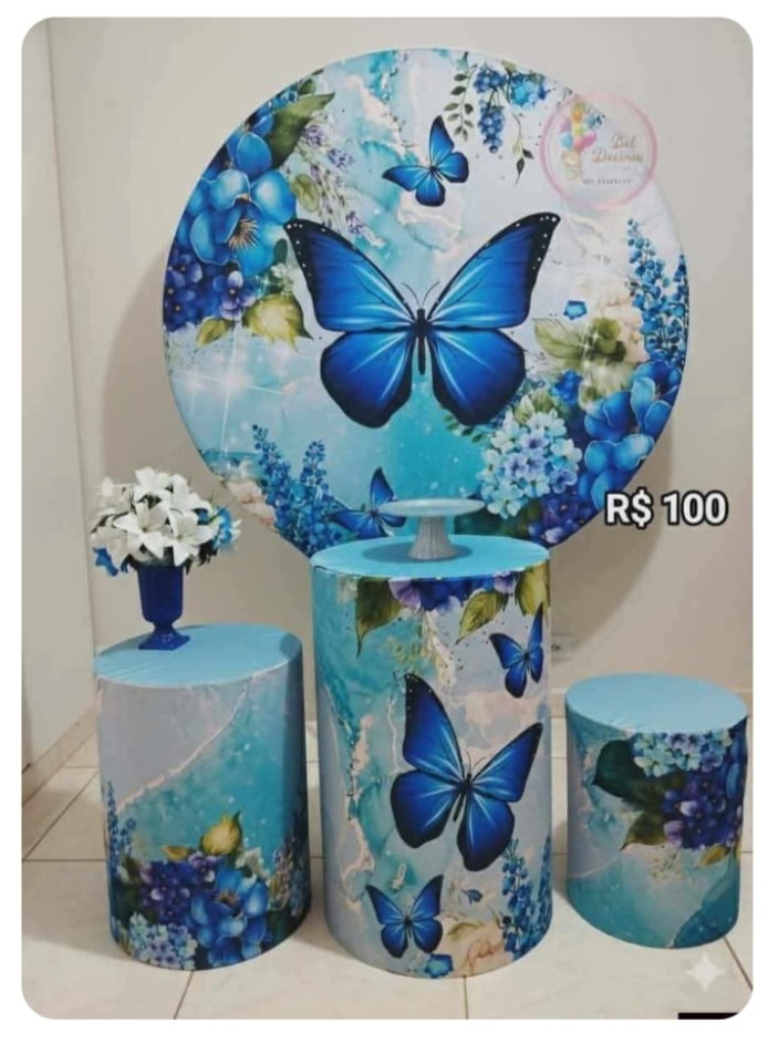 Kit Borboleta Azul Básico - Bel Decora Pegue e Monte