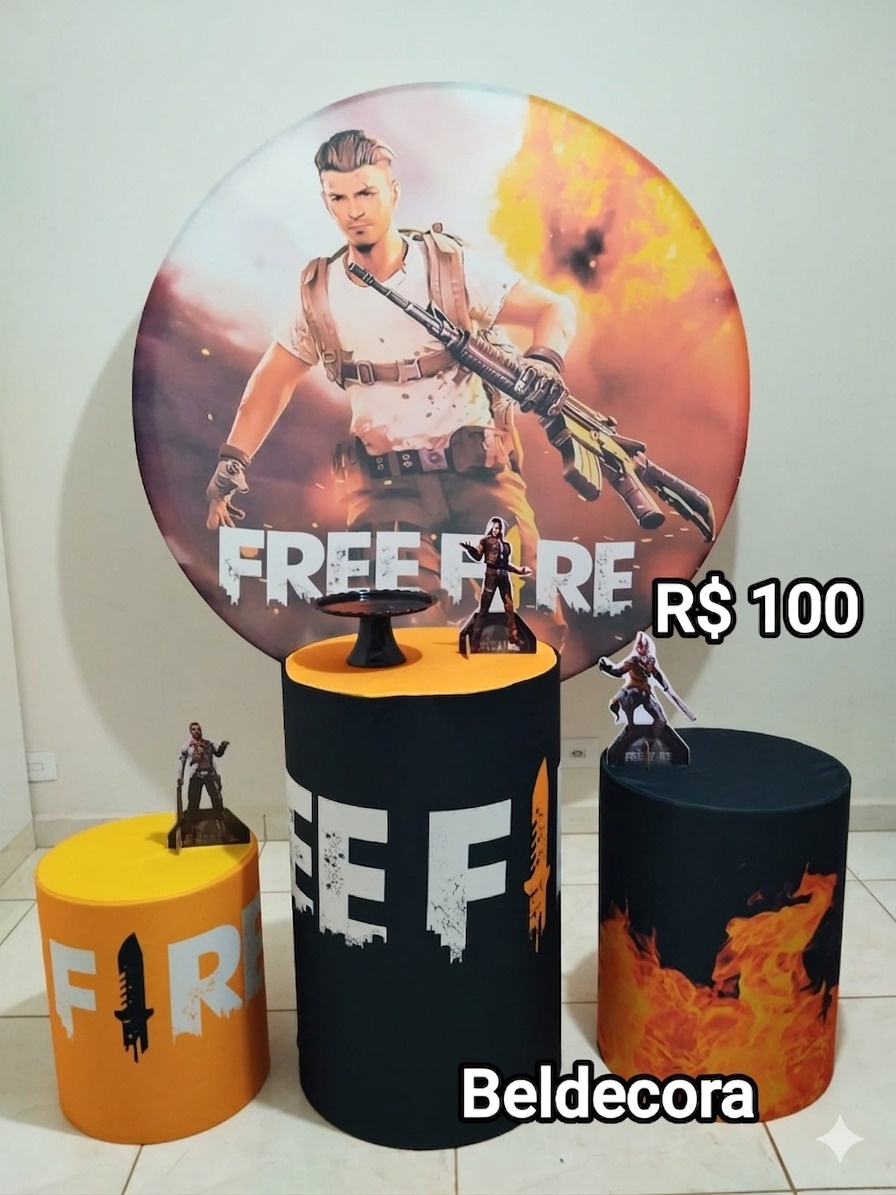 Kit Free Fire Básico - Bel Decora Pegue e Monte