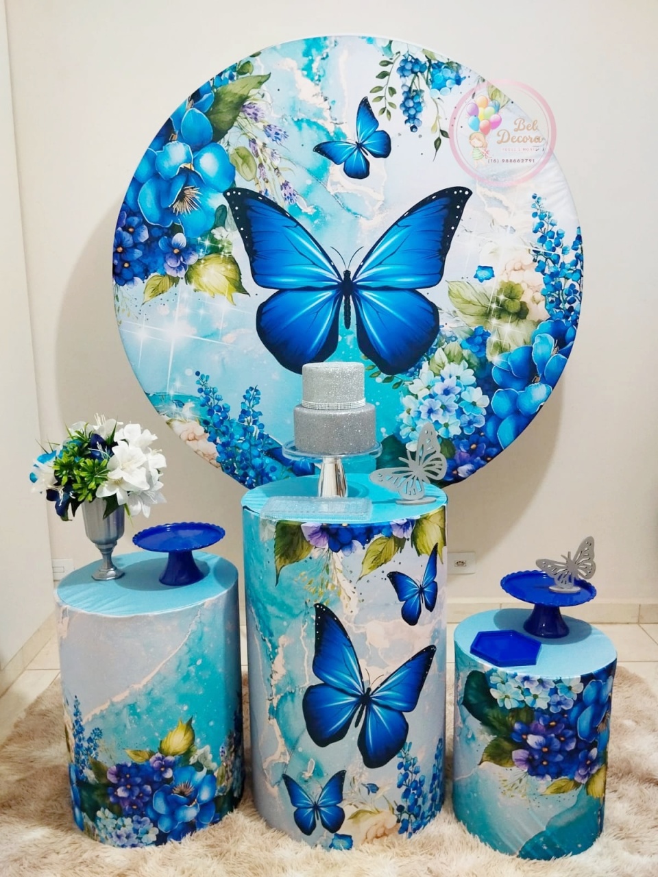 Kit Borboleta Azul Bronze - Bel Decora Pegue e Monte