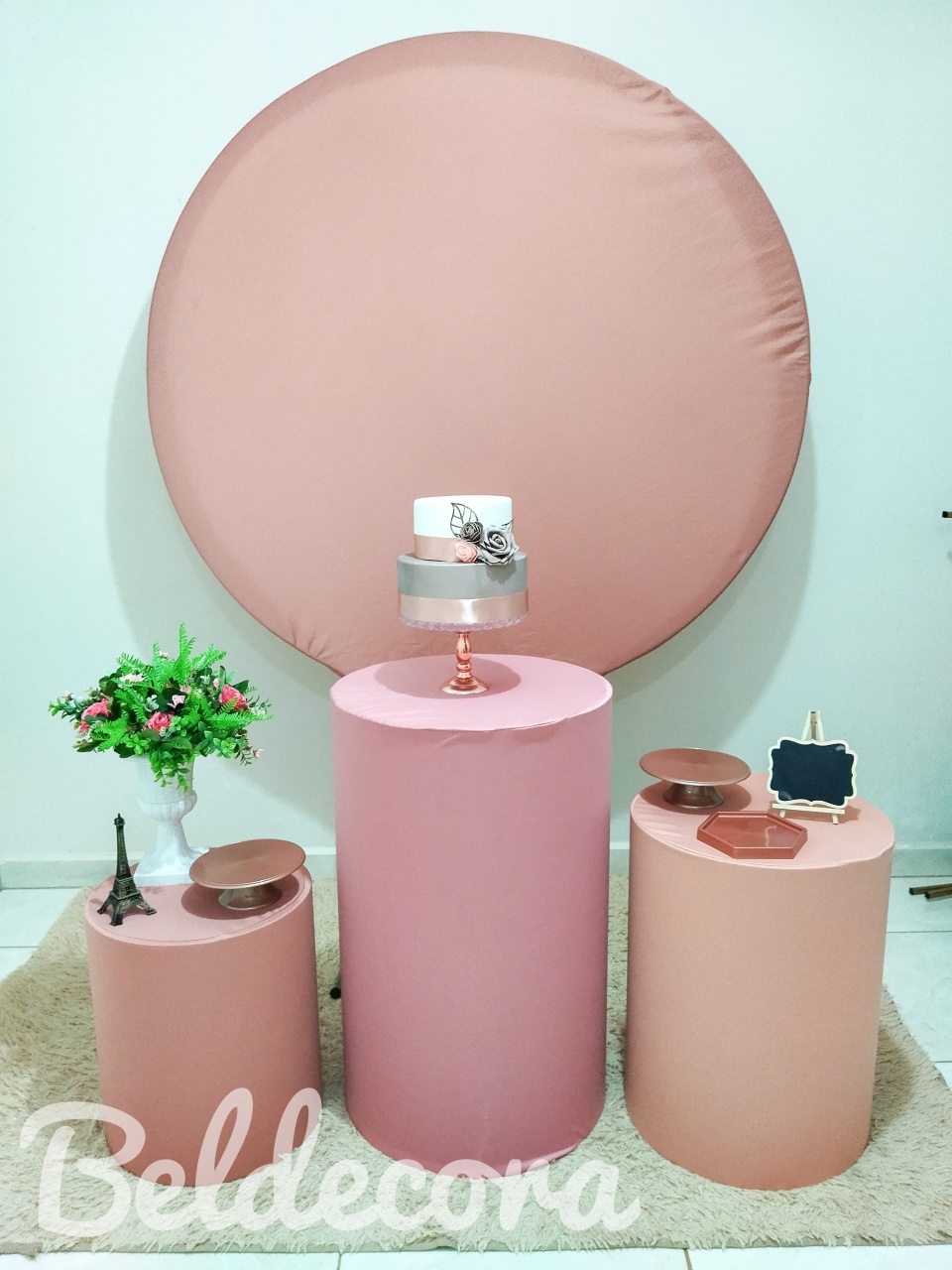 Painel Rose Bronze - Bel Decora Pegue e Monte