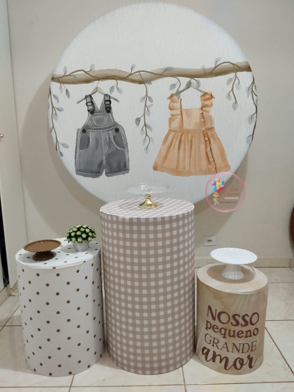 Chá Revelação Roupinhas Bebê Básico - Bel Decora Pegue e Monte