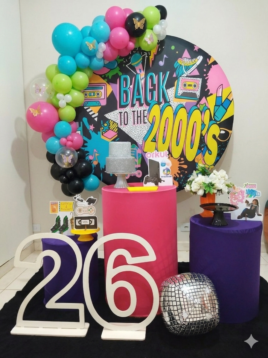 Kit Anos 2000 Com Números - Bel Decora Pegue e Monte