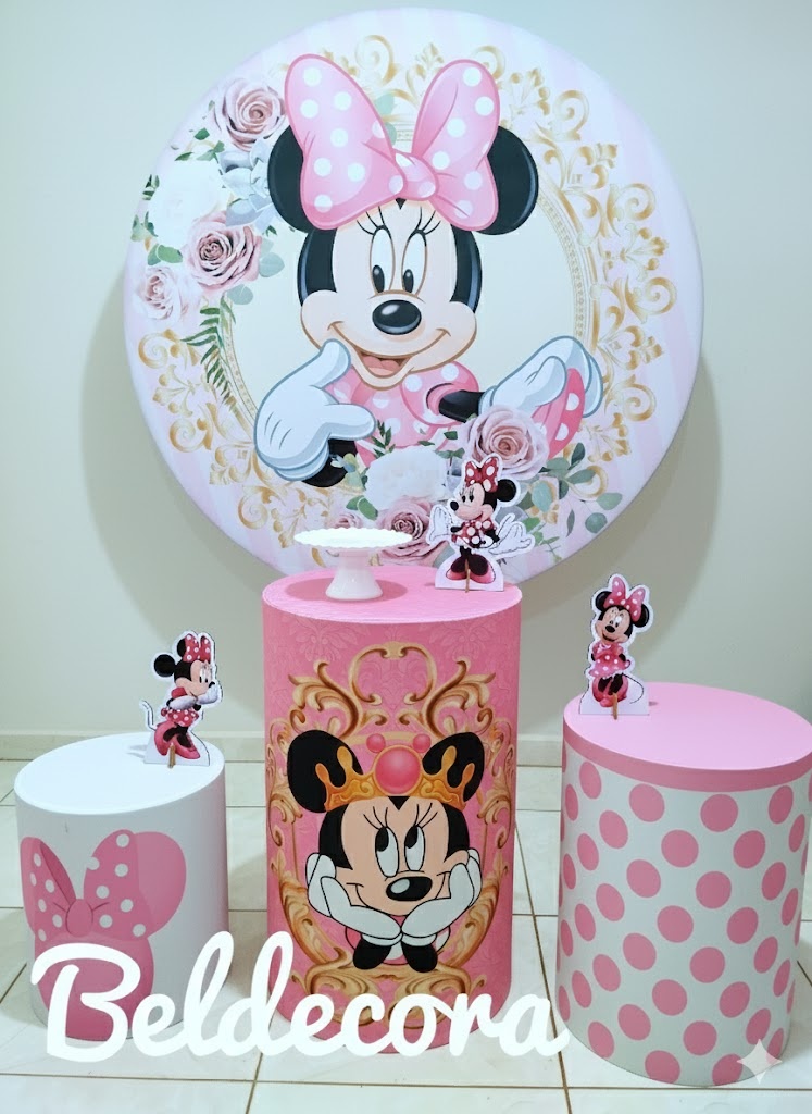 Minnie Mouse Rosa Básico - Bel Decora Pegue e Monte
