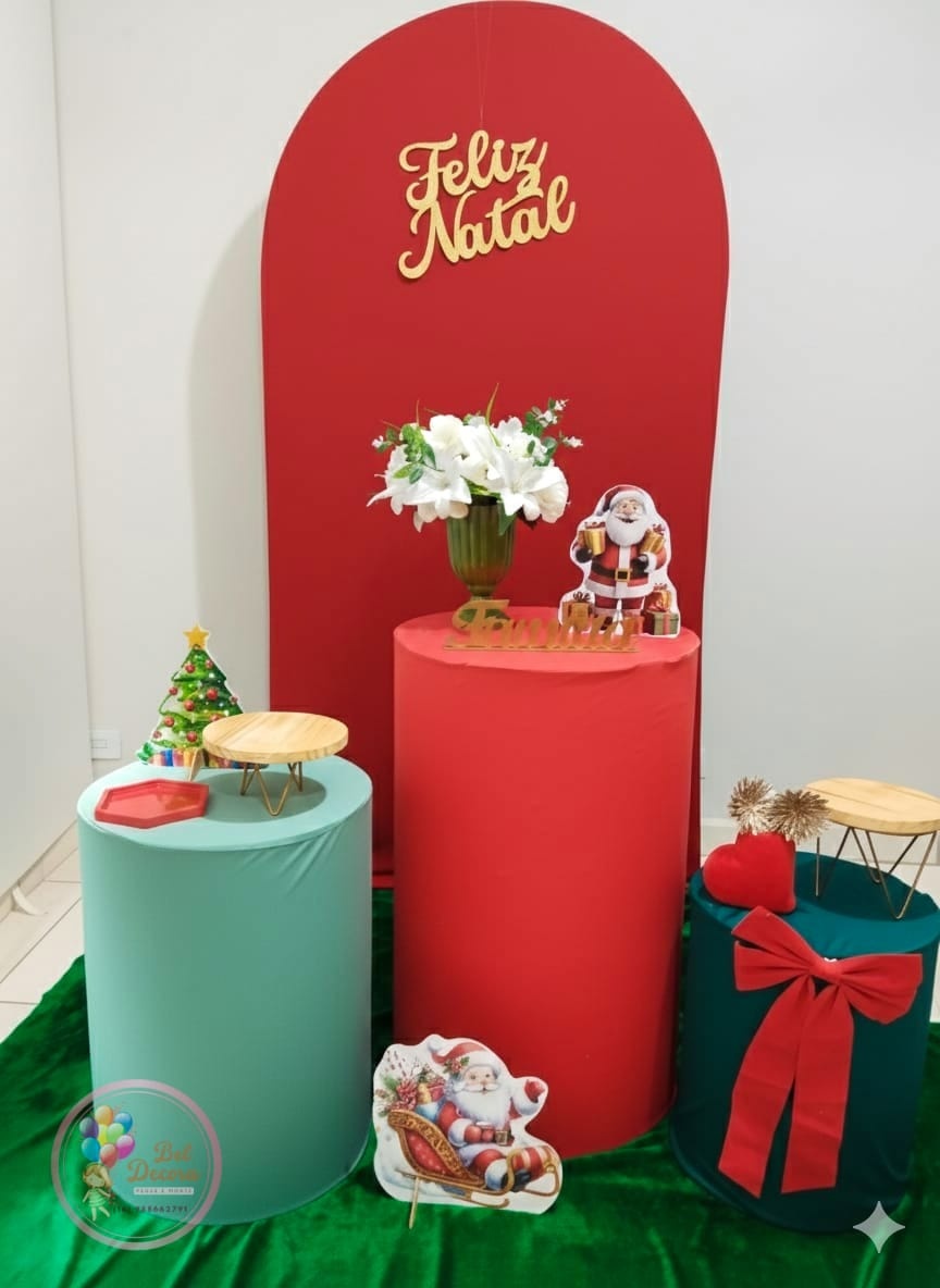 Natal Painel Romano Vermelho - Bel Decora Pegue e Monte