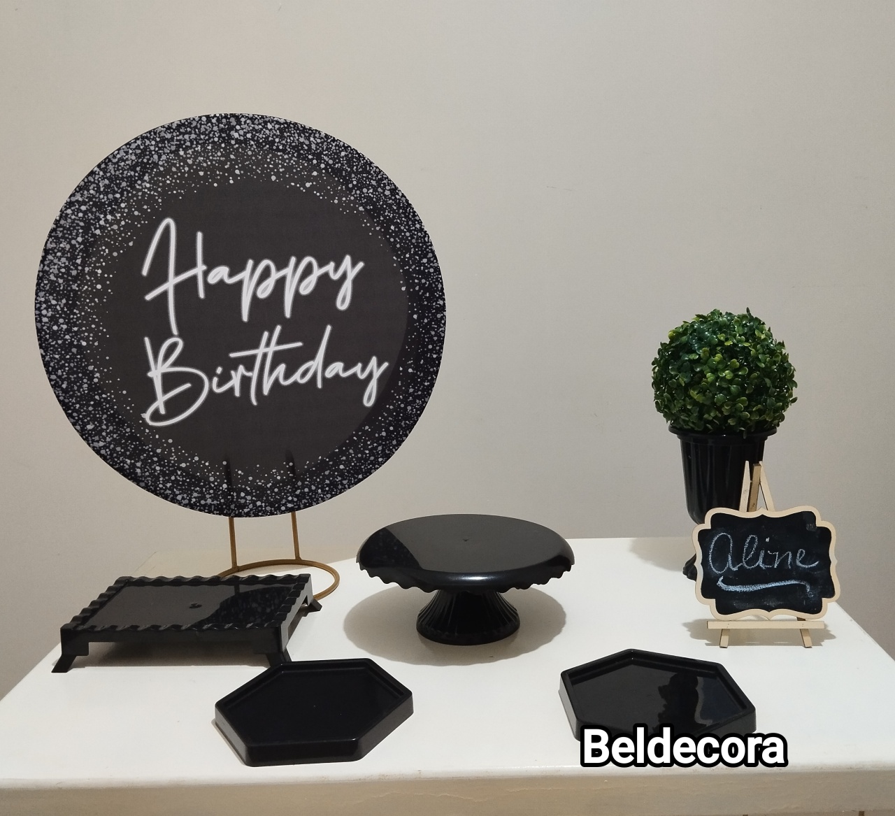 Mini Kit Bronze Happy Birtday - Bel Decora Pegue e Monte