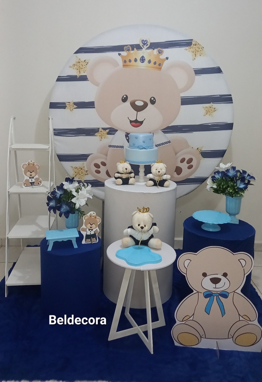 Ursinho Príncipe Prata - Bel Decora Pegue e Monte