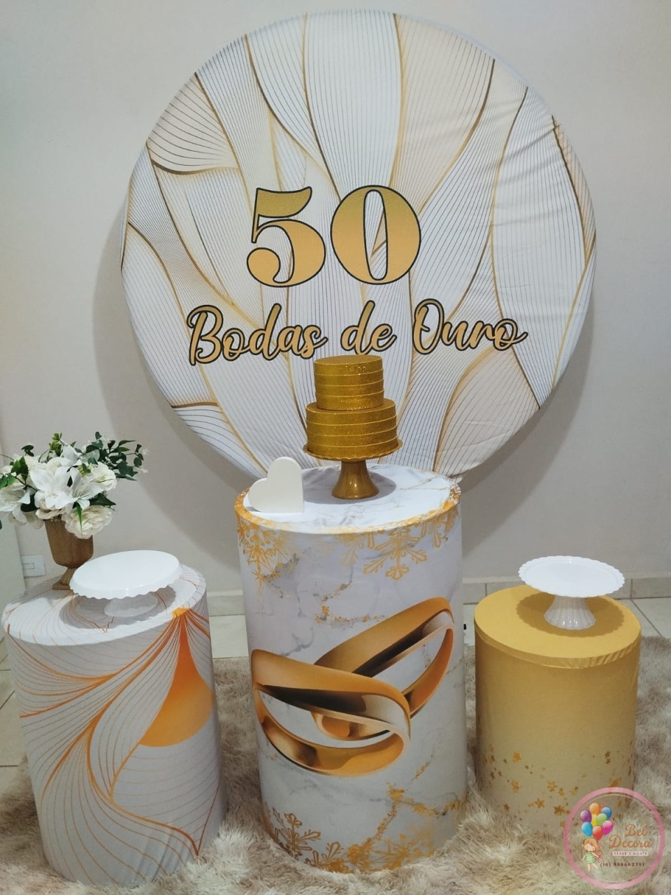 Bodas de Ouro Bronze - Bel Decora Pegue e Monte