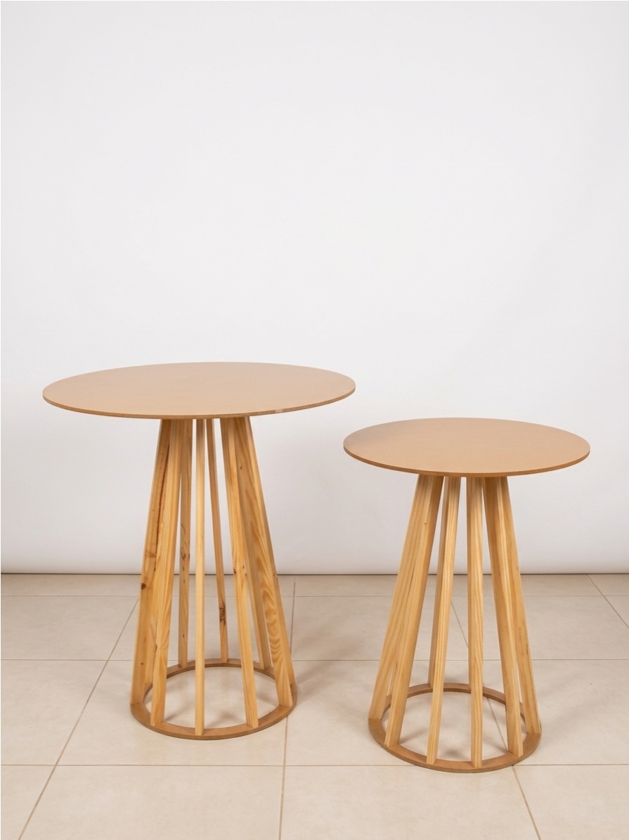 Mesa Cone Ripada Média - Bel Decora Pegue e Monte