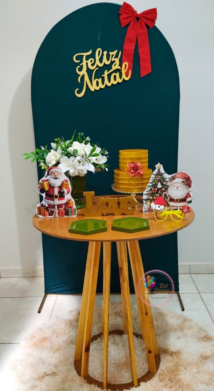 Natal Com Mesa de Madeira - Bel Decora Pegue e Monte
