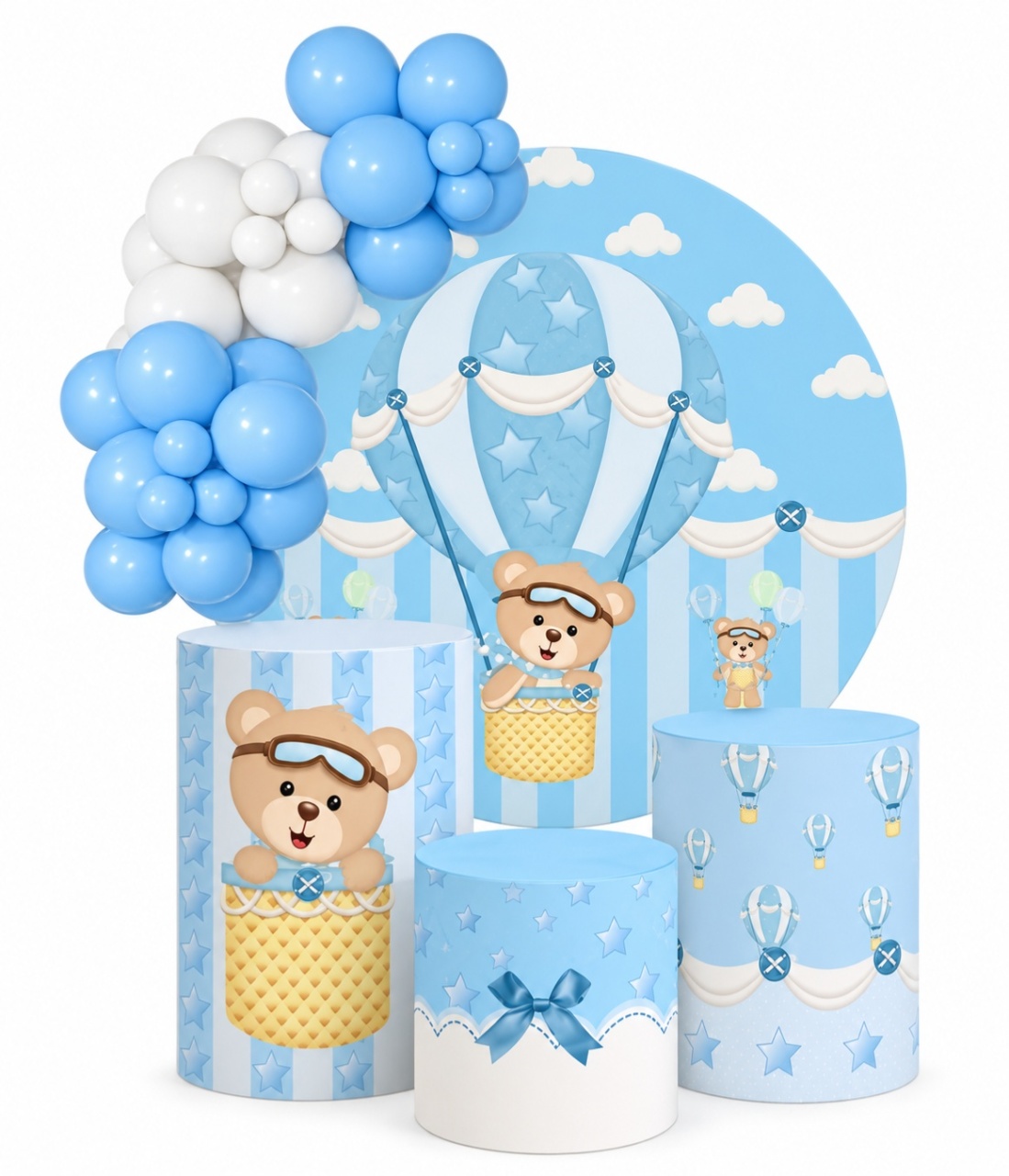 Kit Pegue E Monte Urso Baloeiro Azul - KC Artigos para Festas e Decorações 