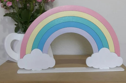 Arco Iris Candy de Mesa Mdf - KC Artigos para Festas e Decorações 