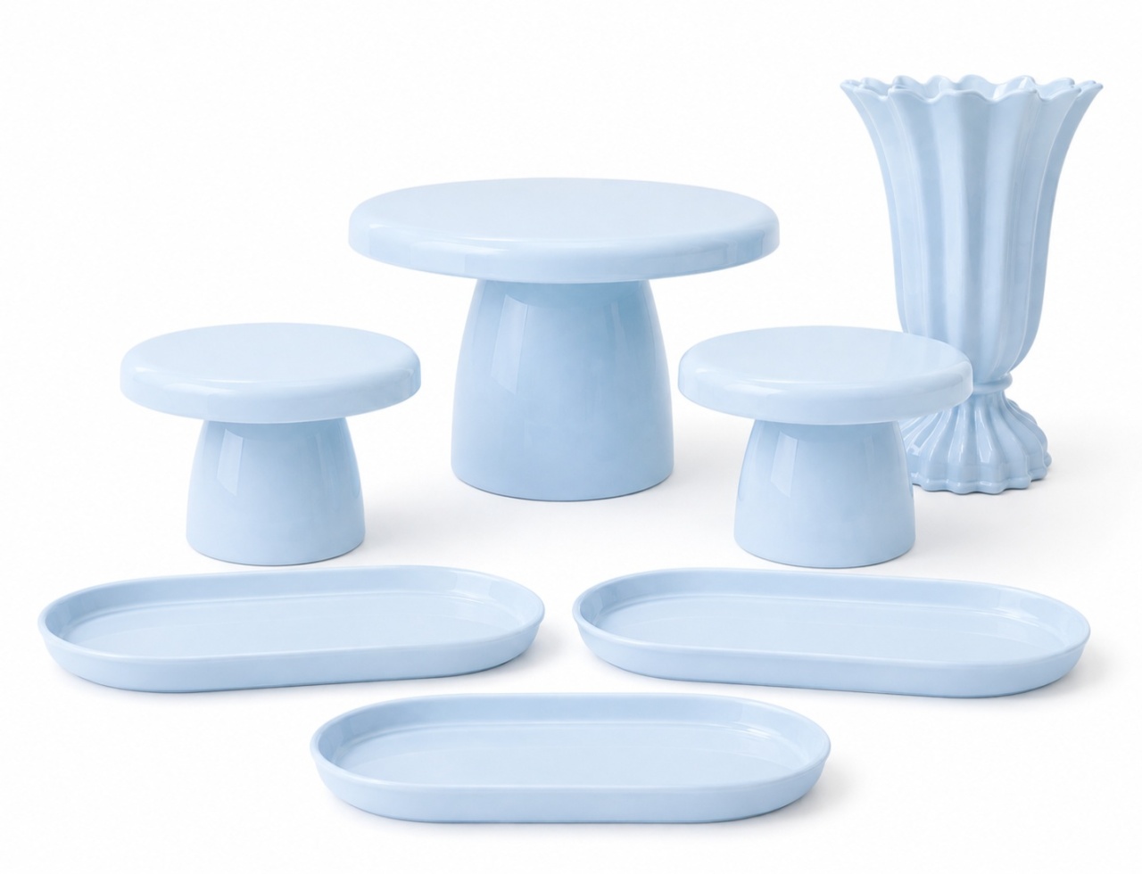 Kit Provençal Acrilico Azul Candy - KC Artigos para Festas e Decorações 