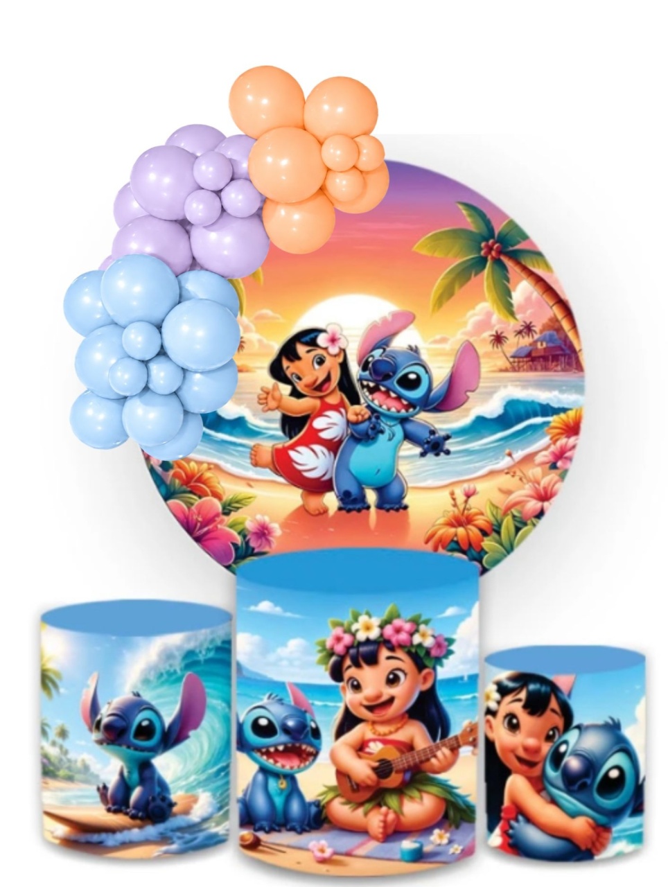 Kit Pegue E Monte Lola/Stitch - KC Artigos para Festas e Decorações 