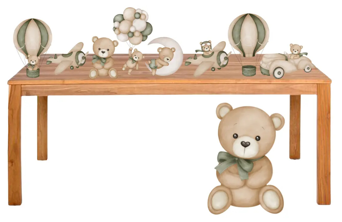 Displays Urso Bege Mdf - KC Artigos para Festas e Decorações 