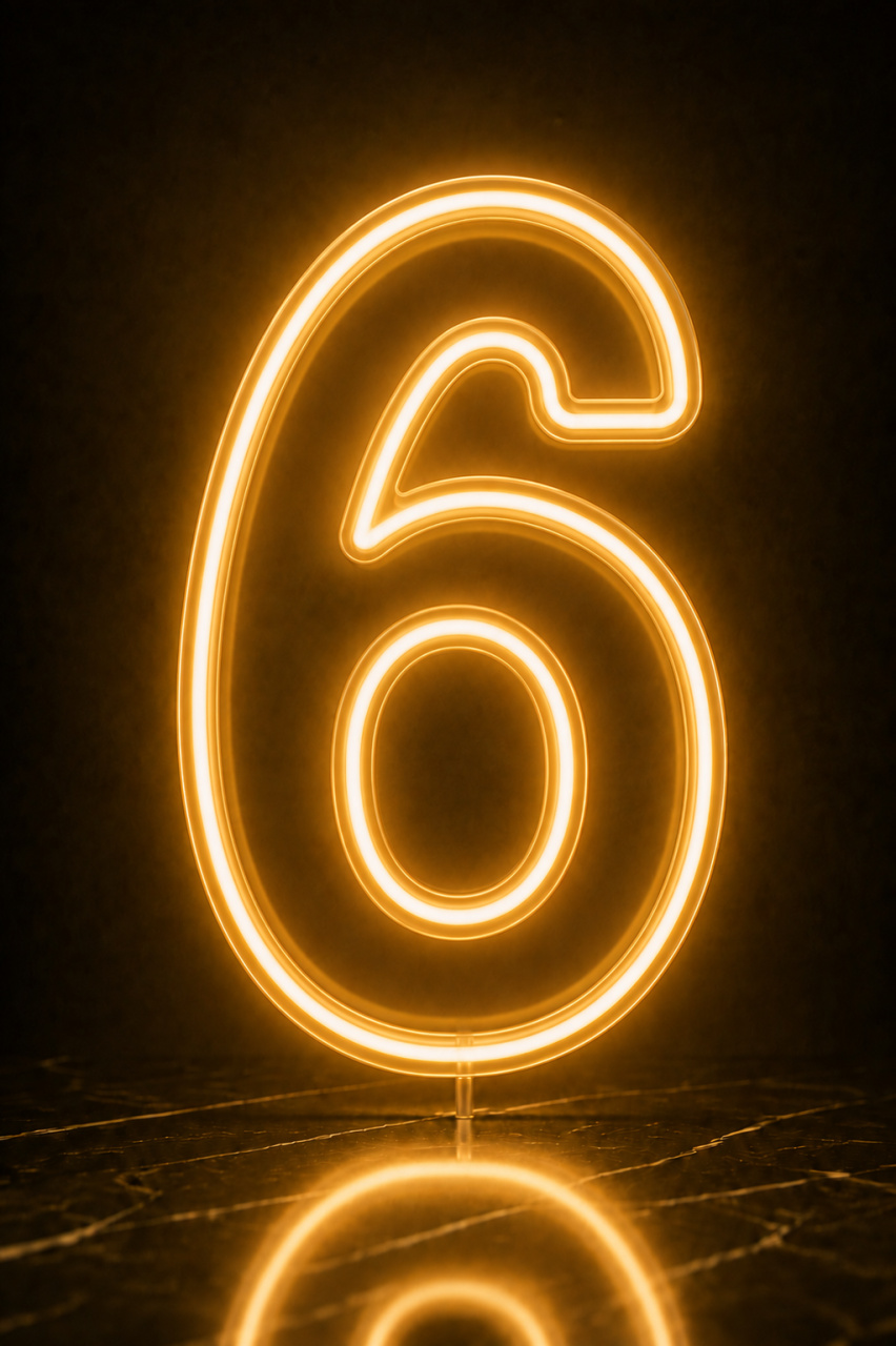 Numero 6 Led 50Cm - KC Artigos para Festas e Decorações 
