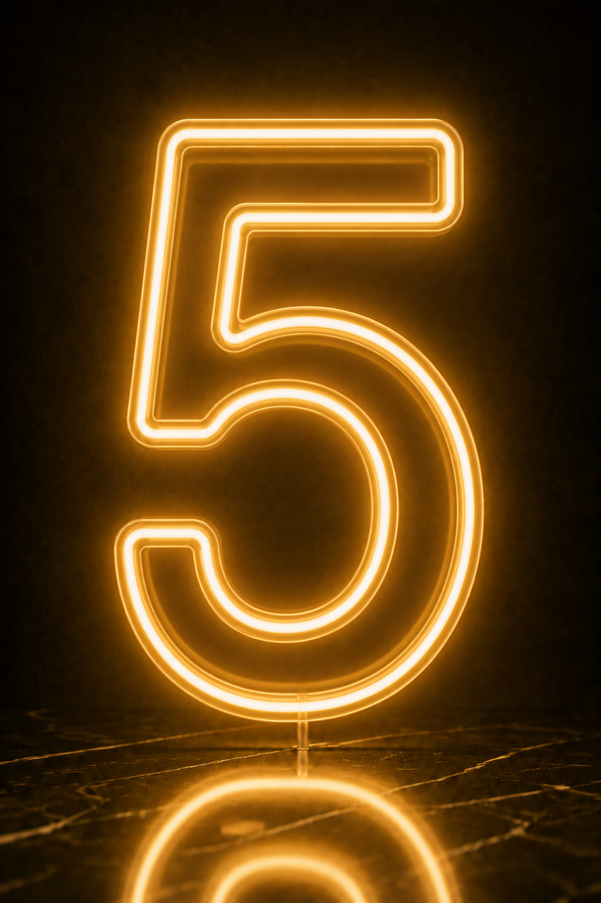 Numero 5 Led 50Cm - KC Artigos para Festas e Decorações 