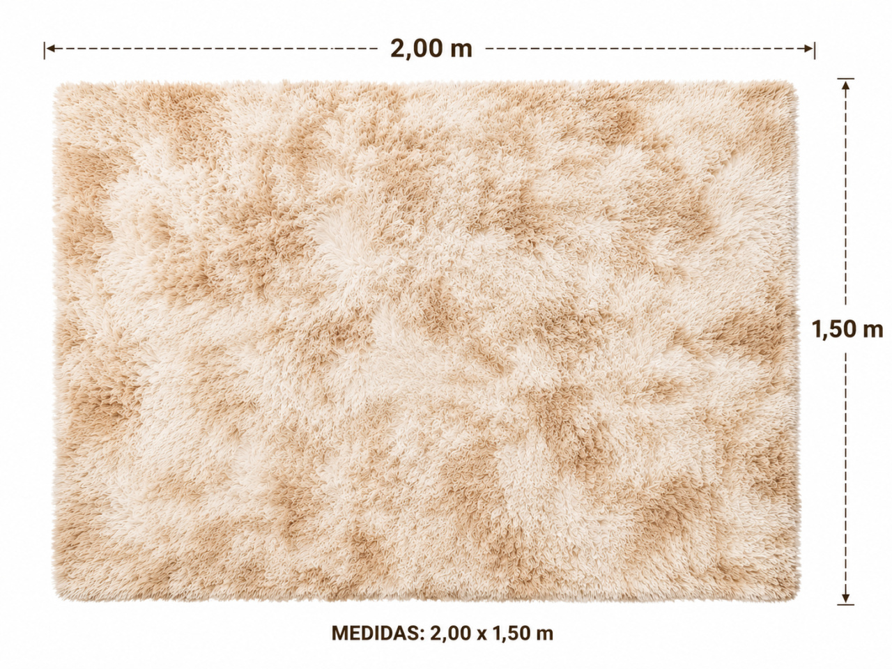 Tapete Bege Mesclado 2X1,5 - KC Artigos para Festas e Decorações 