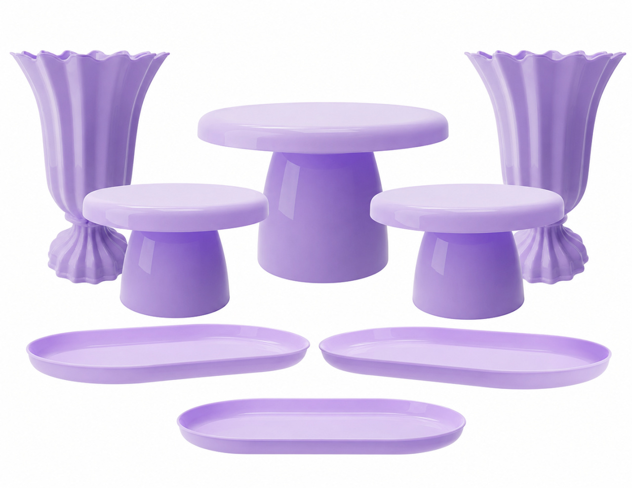 Kit Provençal Acrilico Lilas - KC Artigos para Festas e Decorações 