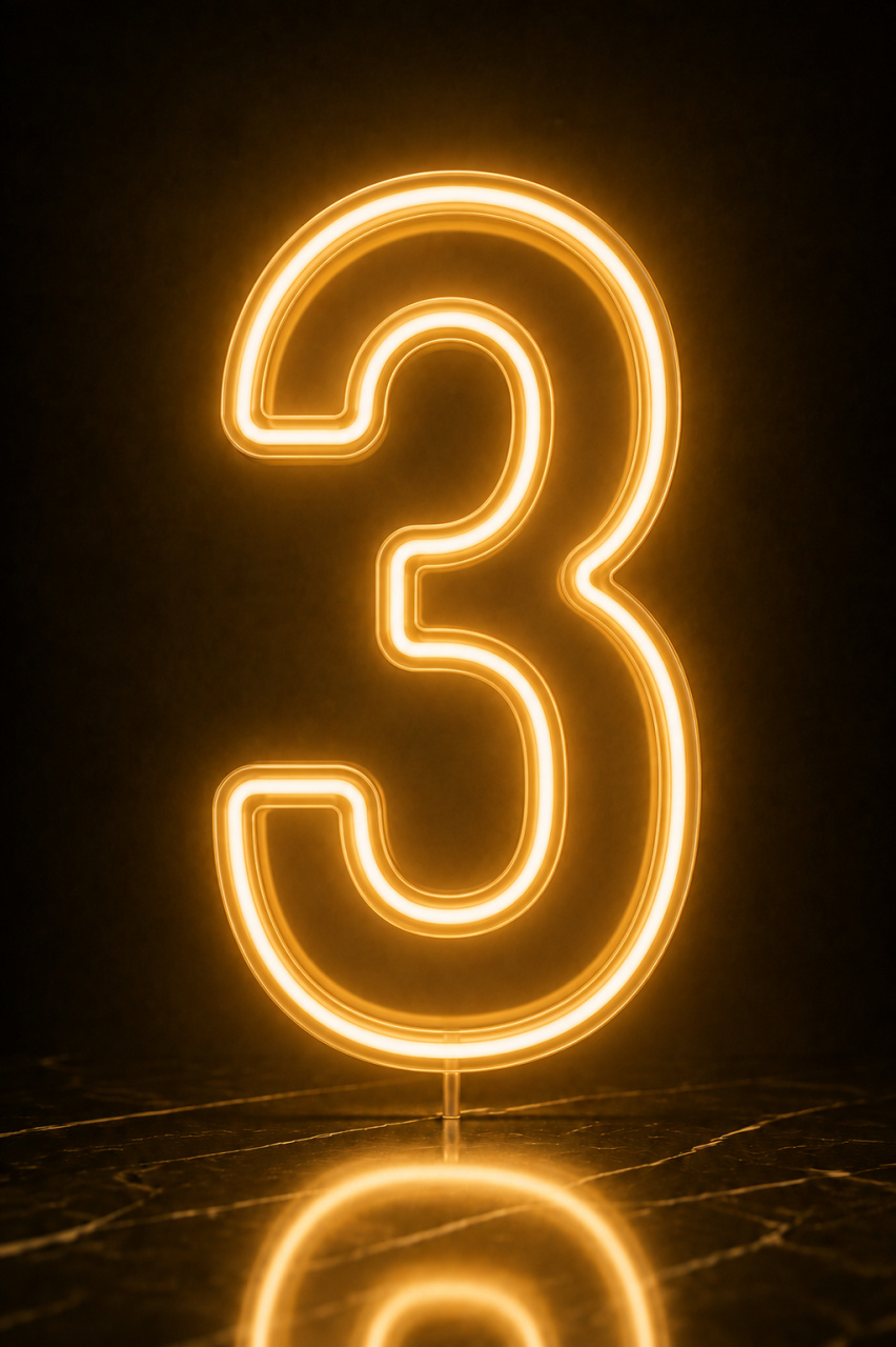 Numero 3 Led 50Cm - KC Artigos para Festas e Decorações 