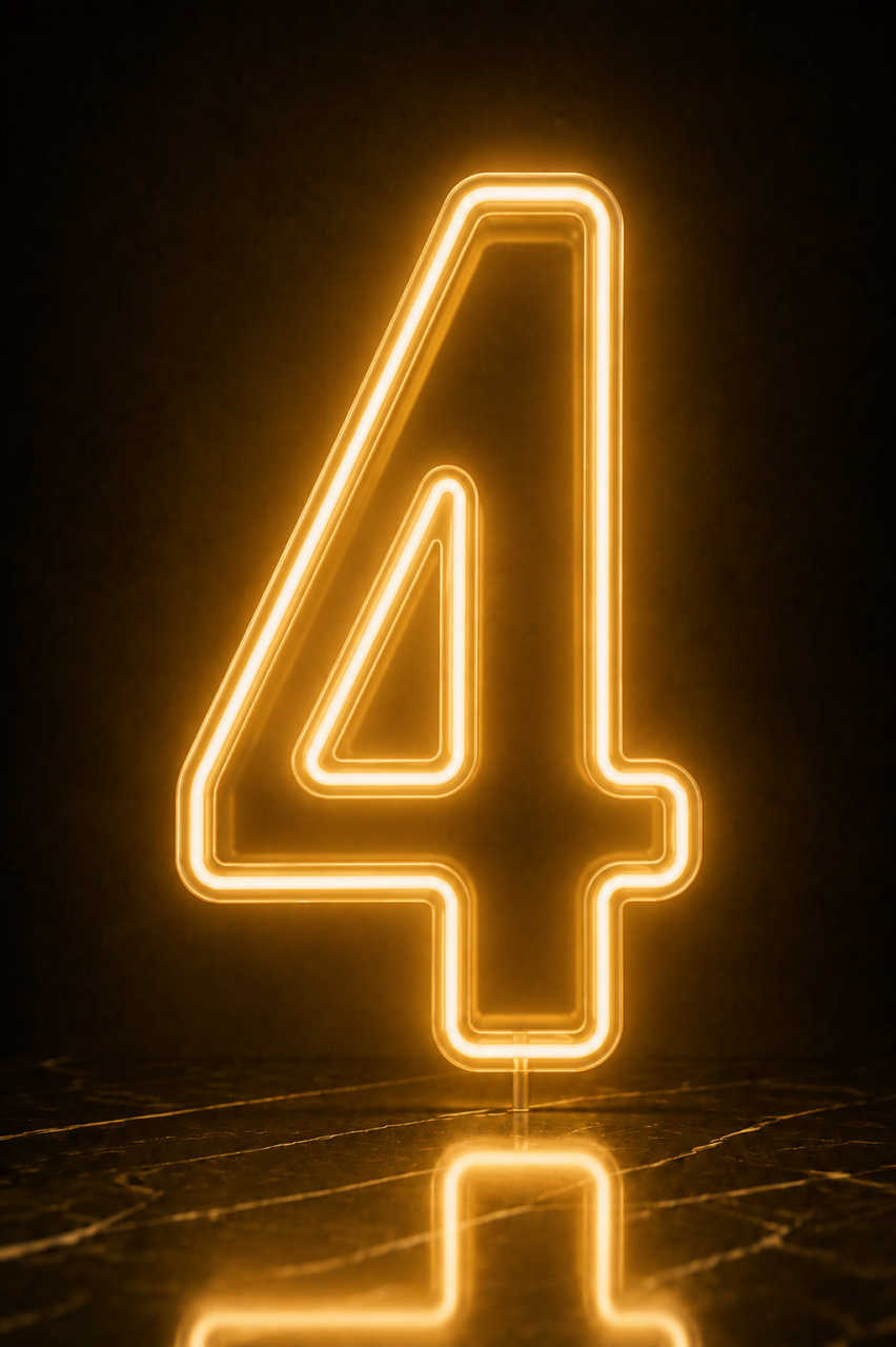 Numero 4 Led 50Cm - KC Artigos para Festas e Decorações 