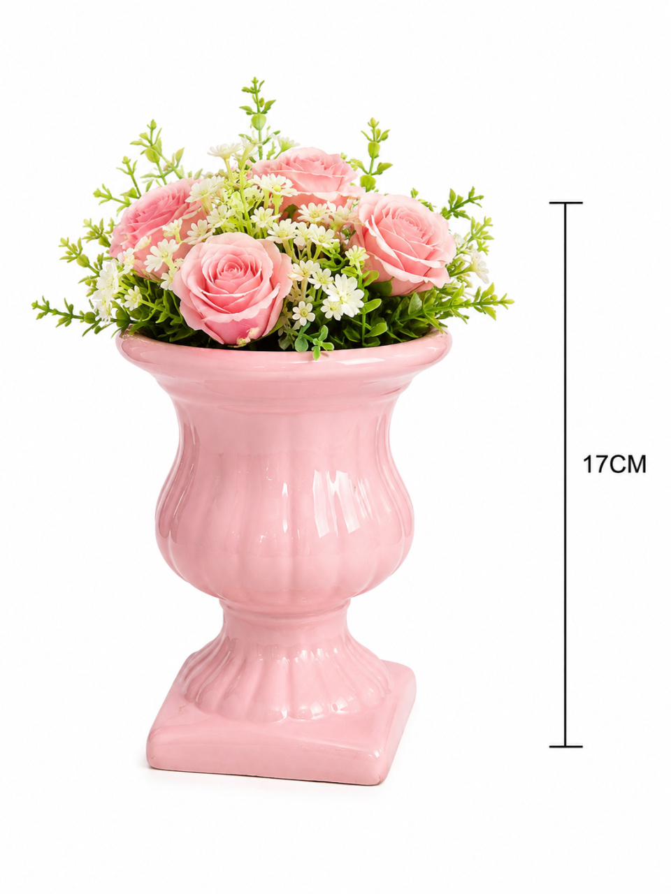 Vaso Flor Rosa Bebê P - KC Artigos para Festas e Decorações 