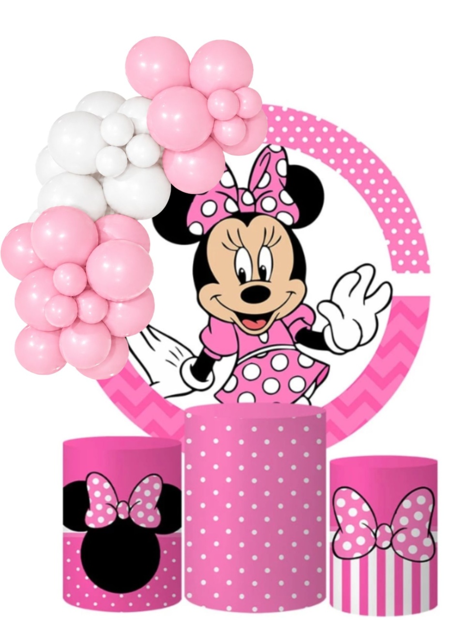 Kit Pegue E Monte Minnie Rosa - KC Artigos para Festas e Decorações 