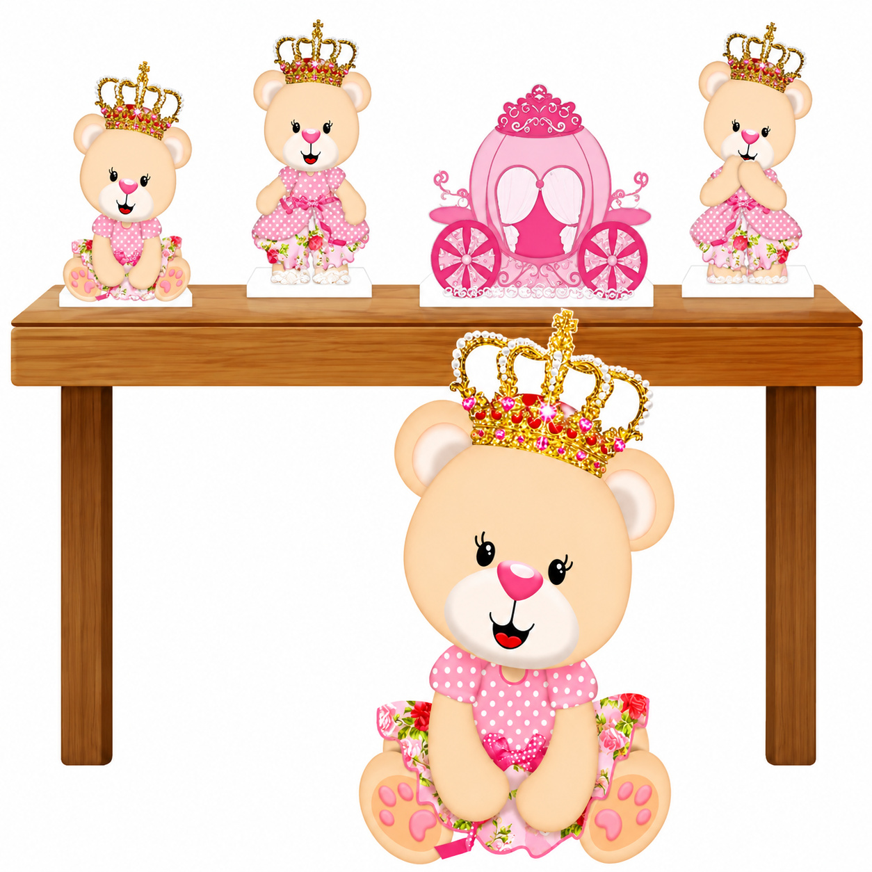Display Mdf Ursa Princesa - KC Artigos para Festas e Decorações 
