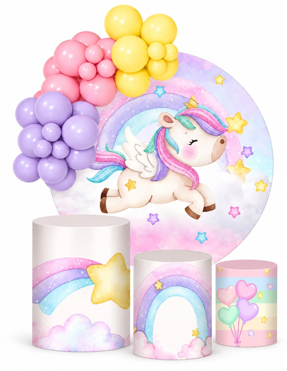 Kit Pegue E Monte Unicornio Baby - KC Artigos para Festas e Decorações 