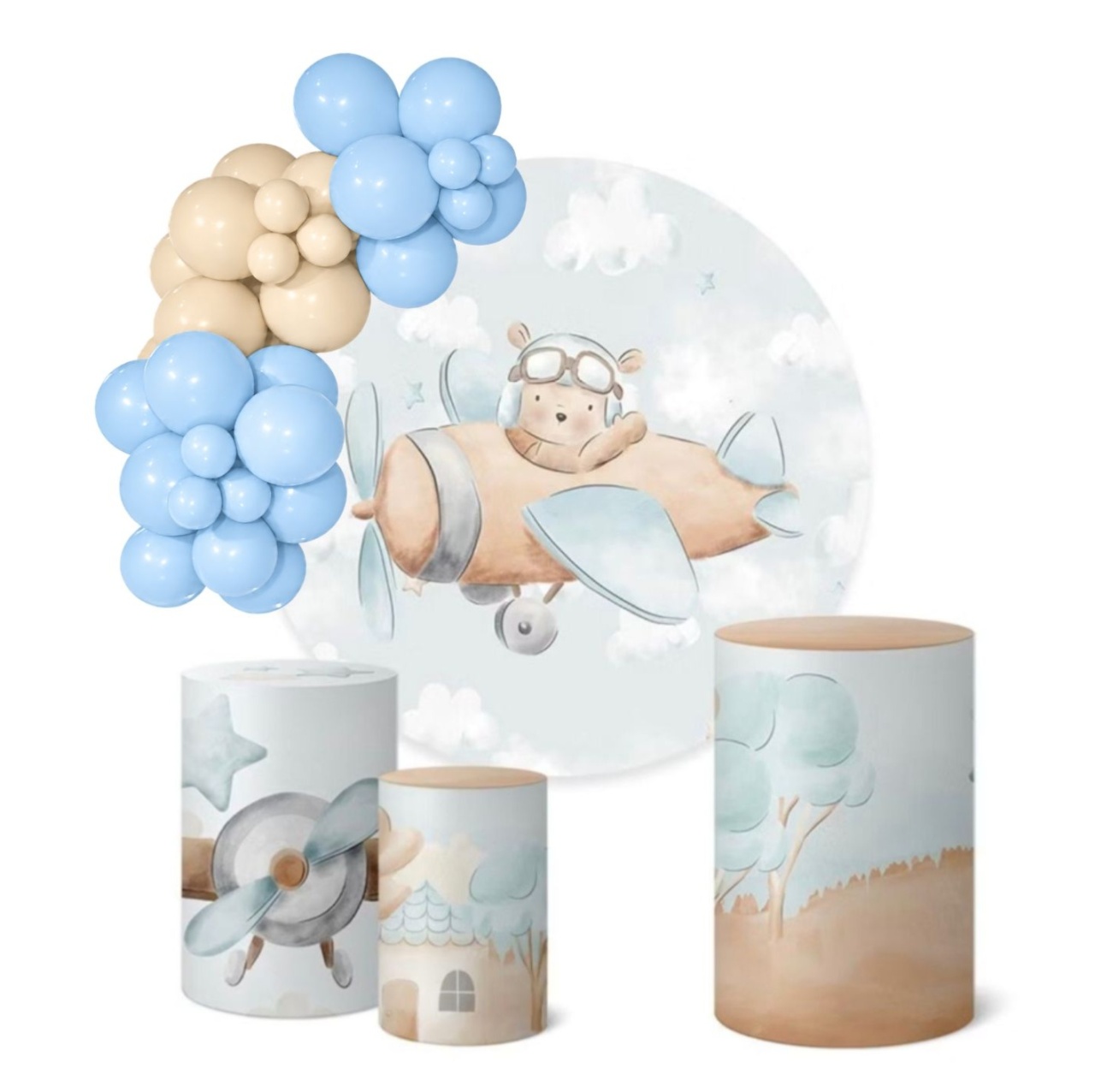 Kit Pegue E Monte Urso Aviador - KC Artigos para Festas e Decorações 